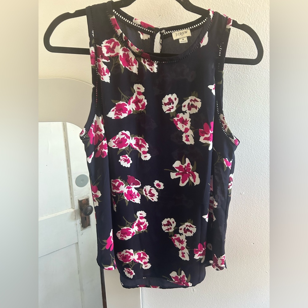 J. Crew Floral Tank Top - Pink and Black